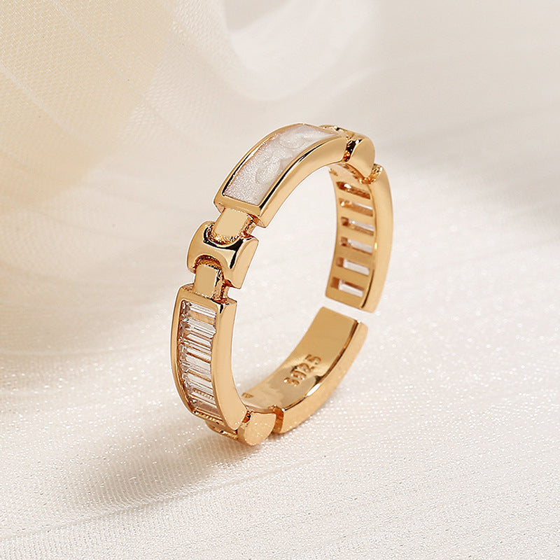 Champagne Gold Bone Light Luxury High Jewellery Ring For Women