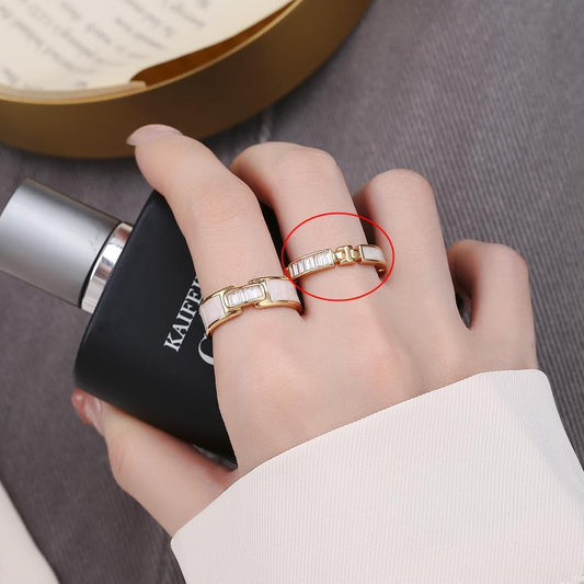 Champagne Gold Bone Light Luxury High Jewellery Ring For Women