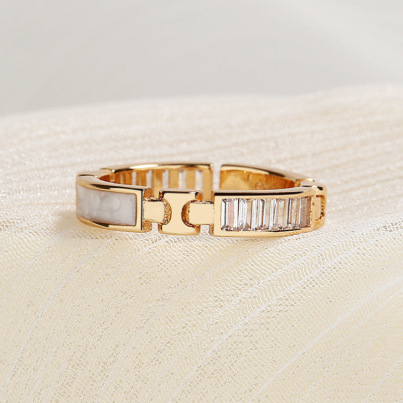 Champagne Gold Bone Light Luxury High Jewellery Ring For Women